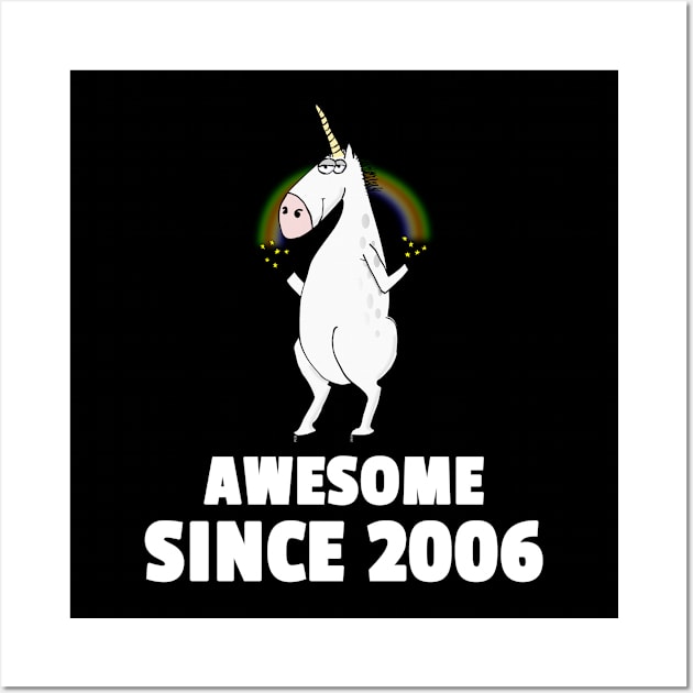 Awesome Since 2006 12th Years Old Shirt 12 Birthday Gift Wall Art by Trendo